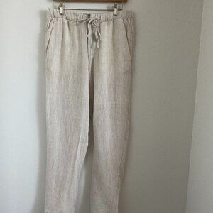 H&M WOMEN'S RELAXED FIT 100% LINEN SIDE POCKETS BACK POCKET SIZE 32R